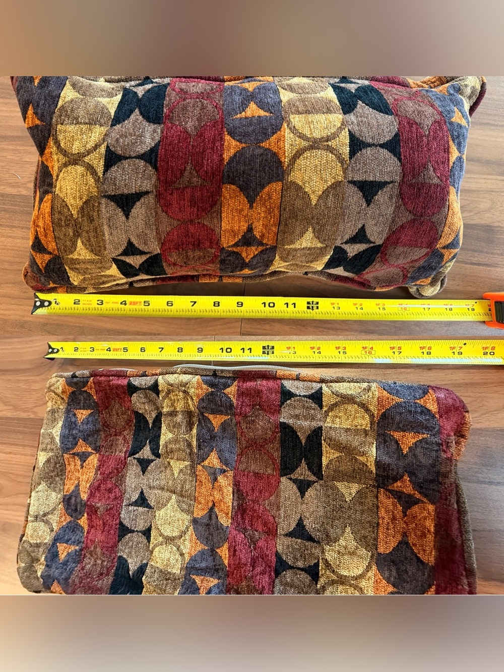 Blazing Needles Geometric Throw Pillow with Extra Matching Pillow Zippered Cover